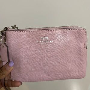 Pink coach wristlet